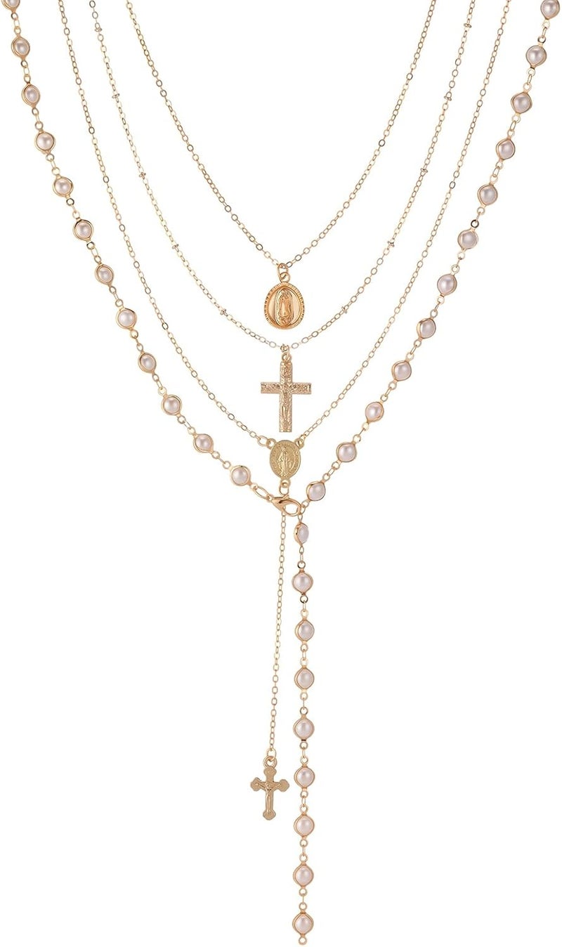 KURTCB Rhinestone Necklace for Women Boho Long Y Lariat Necklace Colorful Summer Beach Jewelry - Image 1
